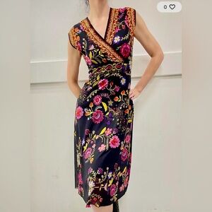 PRICE DROP - FUZZI by Jean Paul Gaultier Colourful Floral Midi Dress